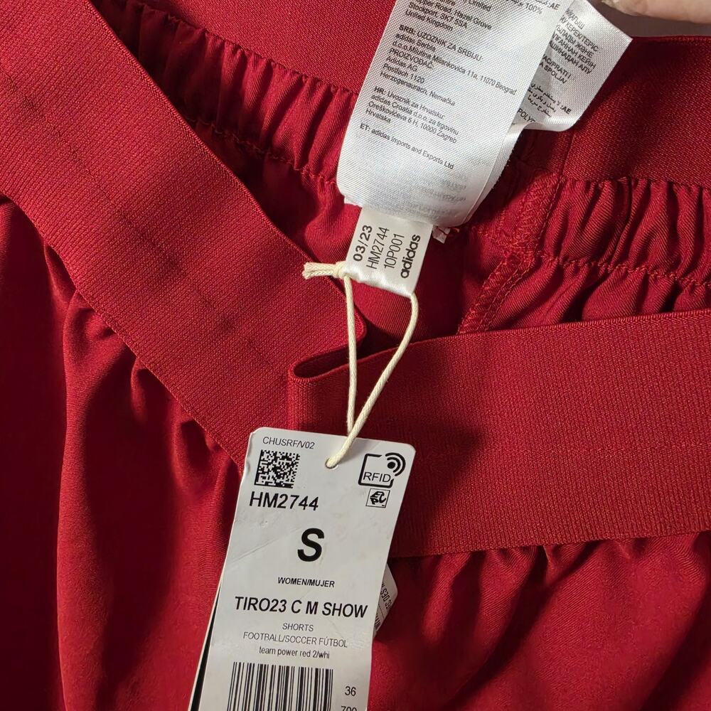 NEW Adidas Women's Tiro 23 CM Show Aeroready Power Red Soccer Shorts Size S - Picture 7 of 8